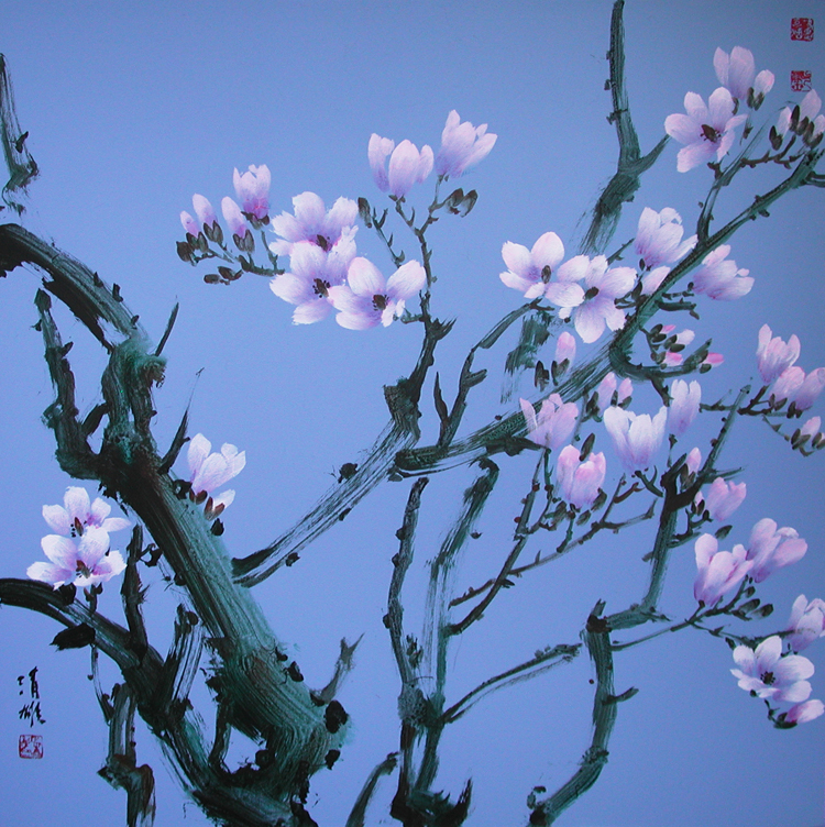 Magnolia (acrylic on canvas)